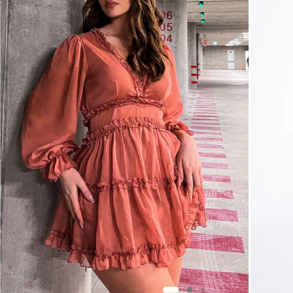 Fashion Nova Juliet Flared Ruffle Mini Dress